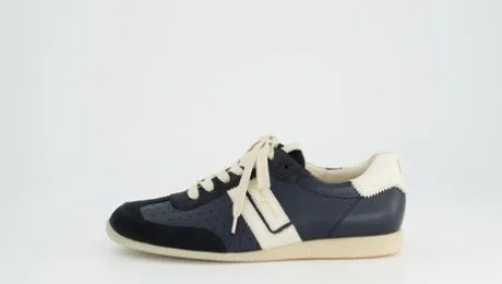 Paul Green Navy Leather Trainer|5490059