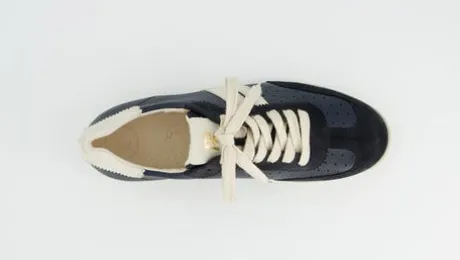 Paul Green Navy Leather Trainer|5490059