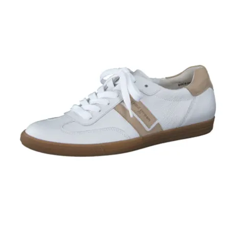 Paul Green White & Taupe Retro Trainer| 5450010