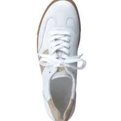 Paul Green White & Taupe Retro Trainer| 5450010