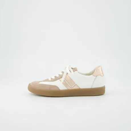 Paul Green White and Beige Suede Trainer|5437119