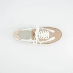 Paul Green White and Beige Suede Trainer|5437119