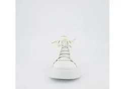 Paul Green White Leather Platform Trainer|5418030