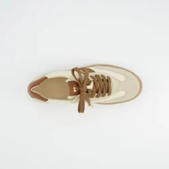 Paul GreenBeige Leather Trainer|5437149