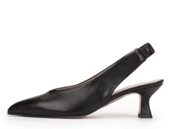 Pedro Miralles Black Leather Sling Back|18644NE