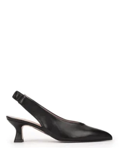 Pedro Miralles Black Leather Sling Back|18644NE