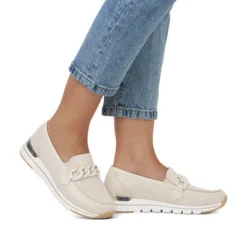 Remonte Beige Mini Wedge Loafer|R671160W
