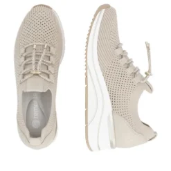 Remonte Beige Wide Fit Mini Wedge Trainer|D0T1860