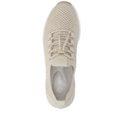 Remonte Beige Wide Fit Mini Wedge Trainer|D0T1860