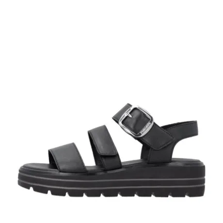 Remonte Black Platform Sandal|D3N5000