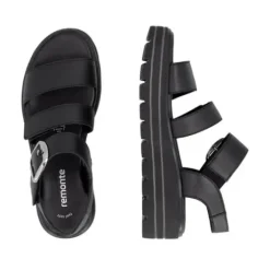 Remonte Black Platform Sandal|D3N5000