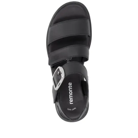 Remonte Black Platform Sandal|D3N5000