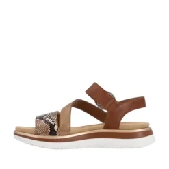 Remonte Brown Snake Print Sandal|D1J6425