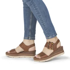 Remonte Brown Wedge Sandal|D2L5324