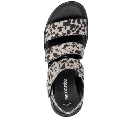 Remonte Cow Print Platform Sandal|D3N5060