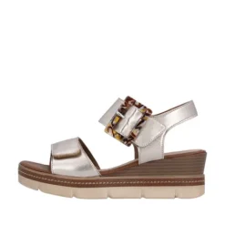 Remonte Light Gold Wedge Sandal|D2L5390