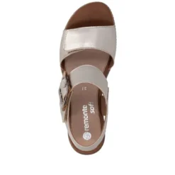 Remonte Light Gold Wedge Sandal|D2L5390