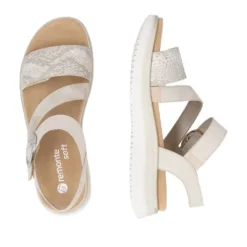 Remonte Metallic Beige Sandal|D1J6490