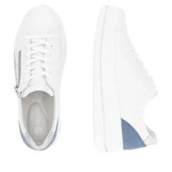 Remonte White and Blue Wedge Trainer|D1C0184M
