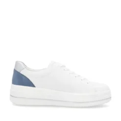 Remonte White and Blue Wedge Trainer|D1C0184M
