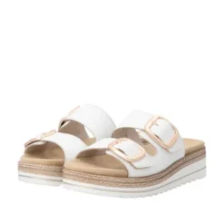 Remonte White Mini Wedge Sandal|D0Q6680