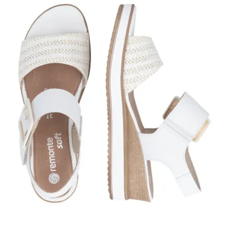 Remonte White Wedge Sandal|D645381