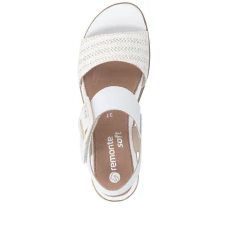 Remonte White Wedge Sandal|D645381