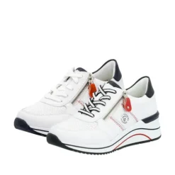 Remonte White Wide Fit Comfort Trainer|D0T0481WH