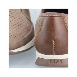 Rieker Beige Cut Out Leather Slip On|1195564