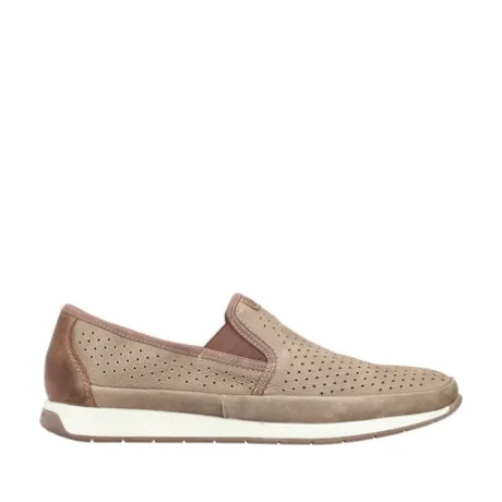 Rieker Beige Cut Out Leather Slip On|1195564