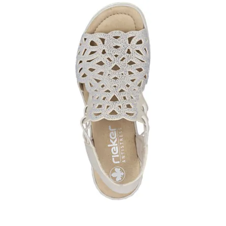 Rieker Beige Wedge Comfort Sandal|6746562