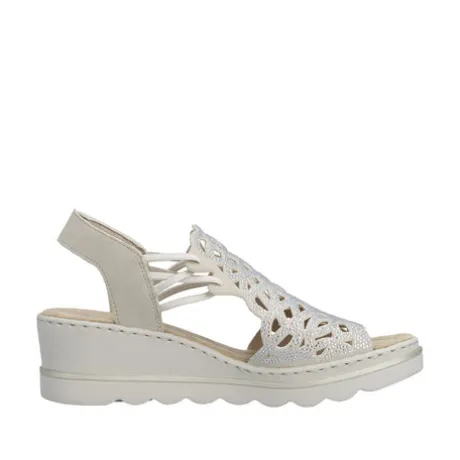 Rieker Beige Wedge Comfort Sandal|6746562