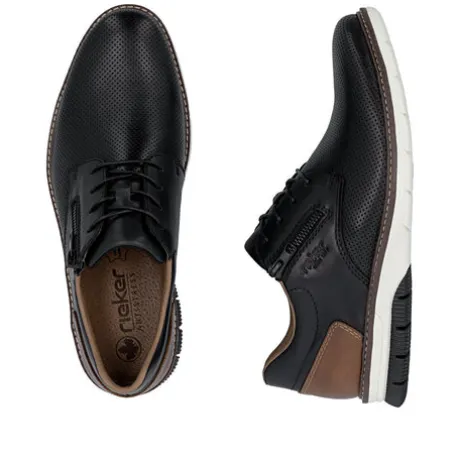 Rieker Black and Tan Comfort Shoe|1441200