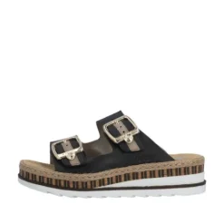 Rieker Black Mini Wedge Mule|V795500B