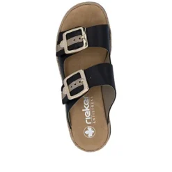 Rieker Black Mini Wedge Mule|V795500B