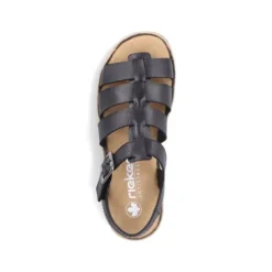 Rieker Black Strap Platform Sandal|V790400