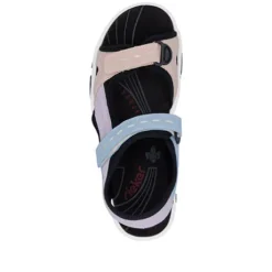 Rieker Blue and Pink Comfort Velcro Sandal|6886693