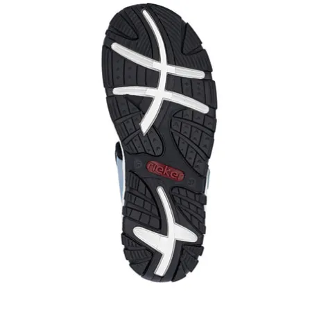 Rieker Blue and Pink Comfort Velcro Sandal|6886693