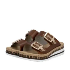 Rieker Brown Wedge Sandal|V795524BR