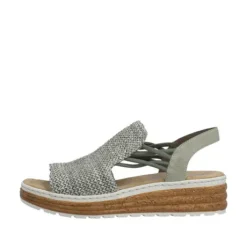 Rieker Green Sage Wedge Sandal|6274152