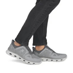 Rieker Grey Comfort Generous Fit Trainer|0435540