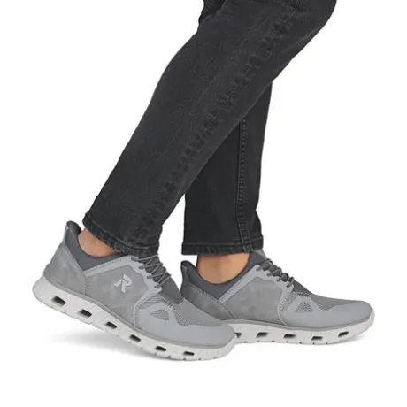 Rieker Grey Comfort Generous Fit Trainer|0435540