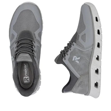 Rieker Grey Comfort Generous Fit Trainer|0435540