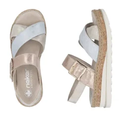 Rieker Metallic Strap Wedge Sandal|V795190