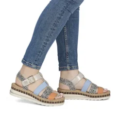 Rieker Multi Strap Mini Wedge Sandal|V790490