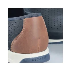 Rieker Navy and Tan Comfort Slip On|1195514