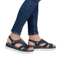 Rieker Navy Comfort Strap Sandal|V44Y514N
