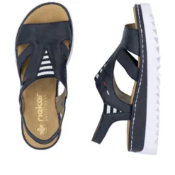 Rieker Navy Comfort Strap Sandal|V44Y514N