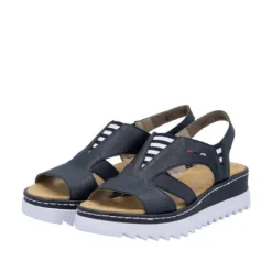Rieker Navy Comfort Strap Sandal|V44Y514N