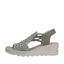 Rieker Sage Green Wedge Sandal|6746552
